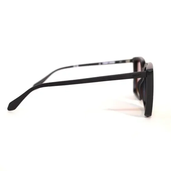 Quay Australia FRONT COVER Square Sunglasses - Matte Black / Brown Yellow - NWT